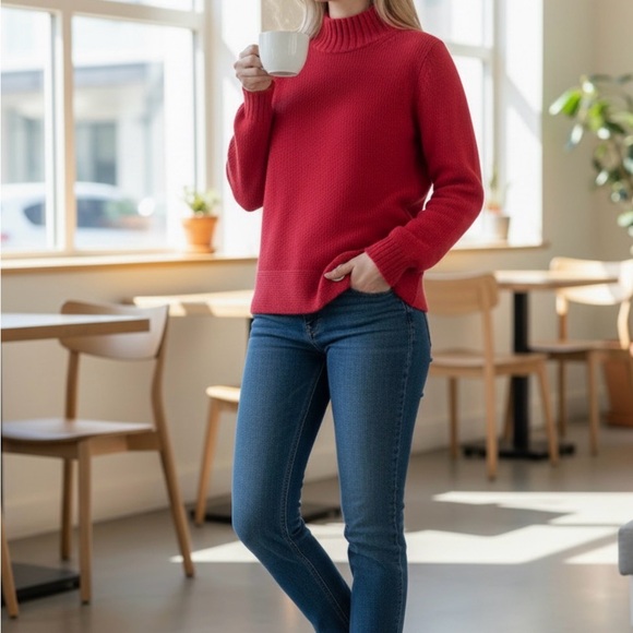 Women's 100% cashier Turtleneck Sweater - Picture 3 of 3